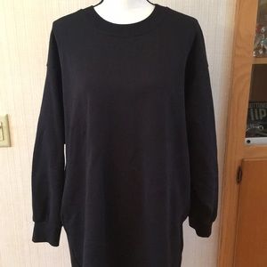 Everlane Black Cotton Sweatshirt Dress Tunic XL